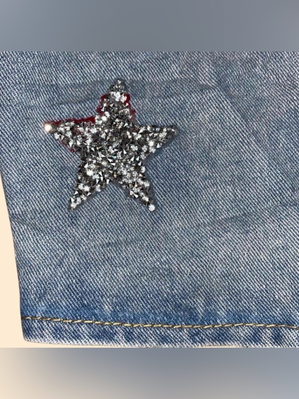 SHEIN Light Blue Denim Star Embellished Vest - Picture 3 of 4